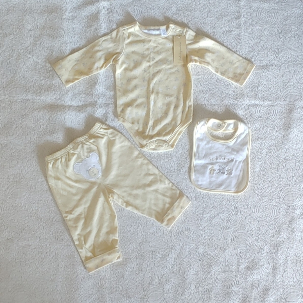 First Impressions Baby 3 Piece Set Yellow Unisex